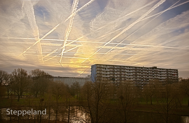 Chessboard sky over the Bijlmer